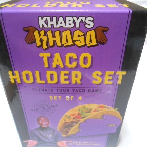NEW Set of 4 Khaby's Khasa Taco Holders easy to stack new in sealed box kitchen - Picture 7 of 9